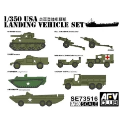 AFV Club USA Landing Vehicle SetNew Outing.L'ensemble Comprend M4 Sherman, M3 Scout Car, Véhicule D'atterrissage LVT à Chenilles, DUKW, O