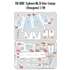Eduard La Verrière 'Porte De Voiture' De Hawker Typhoon Mk. Ib (pour Maquettes Hasegawa) (fait à Partir De Bande Jaune De Kabuki Japona