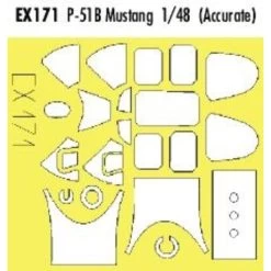 Eduard North American P-51B Mustang (pour Maquettes Accurate Miniatures) (fait à Partir De Bande Jaune De Kabuki Japonais)
