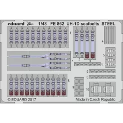 Eduard Ceintures De Sécurité Bell UH-1D STEEL (conçues Pour être Utilisées Avec Les Kits Kitty Hawk Model)