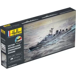 Heller Maquette Bateau STARTER KIT (Kit De Démarrage) VICTOR SCHOELCHER - COMMANDANT RIVIERE