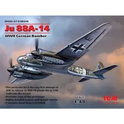 Junkers Ju-88A-14 WWII Bomber Allemand Ce Kit Particulier Est La Première Tentative De L'ICM Pour Libérer Ju 88A-14 Kit Plastiqu