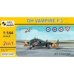 De Havilland Vampire F.3 'Jet Fighter' (2in1 2 Kits In 1 Box)(RAF, RCAF, RNoAF, MexAF)The De Havilland Vampire Was A British Jet
