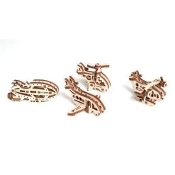 UGEARS Maquette Avion Avions Set De 4 Pièces, 62 Pièces, Hélicoptère 15pcs